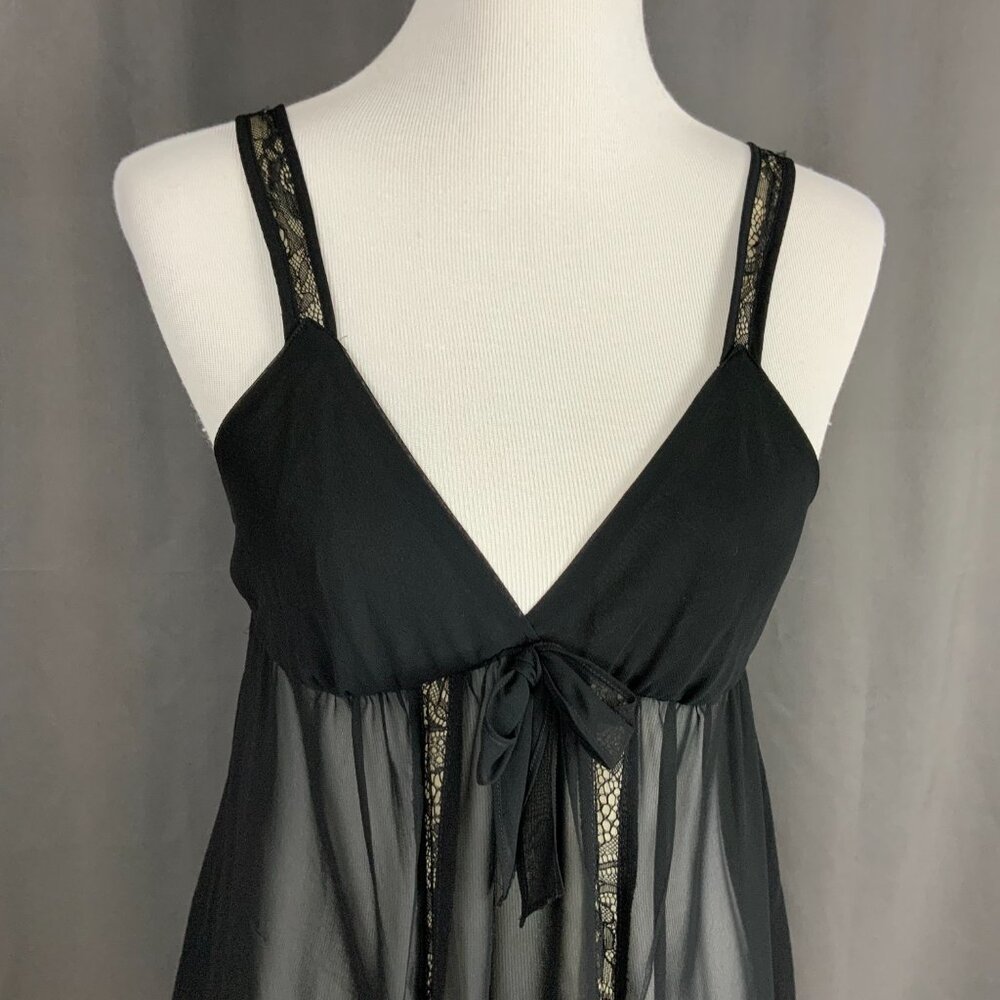 Vintage Oscar de la Renta Pink Label Black Babydoll Dress/Top Wimsigoth Sz S - Picture 11 of 16